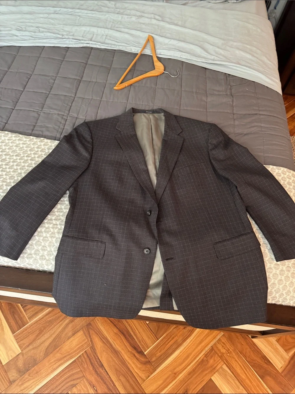 Hart Schaffner Marx Brown Windowpane Sport Coat